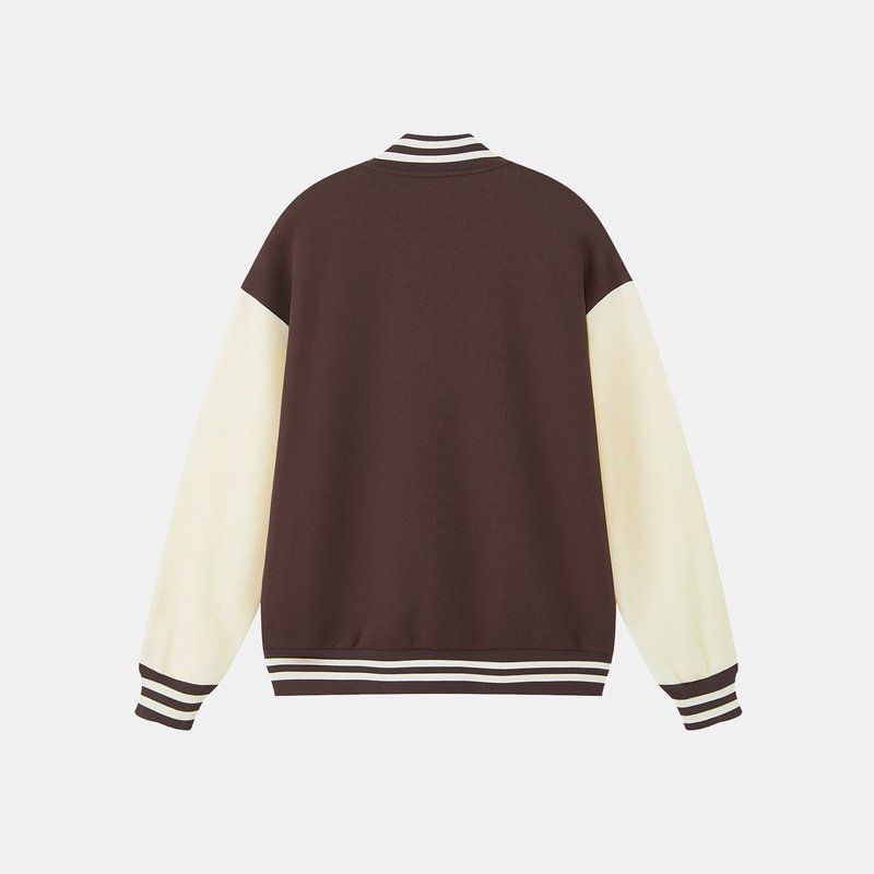 Jersey-Kontrast-Preppy-Jacke