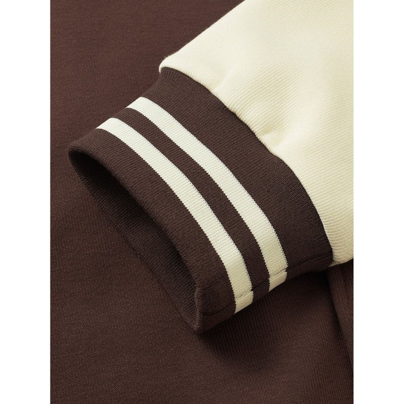 Jersey-Kontrast-Preppy-Jacke