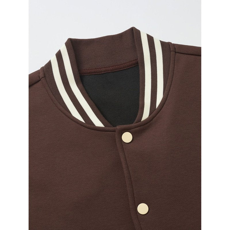 Jersey-Kontrast-Preppy-Jacke