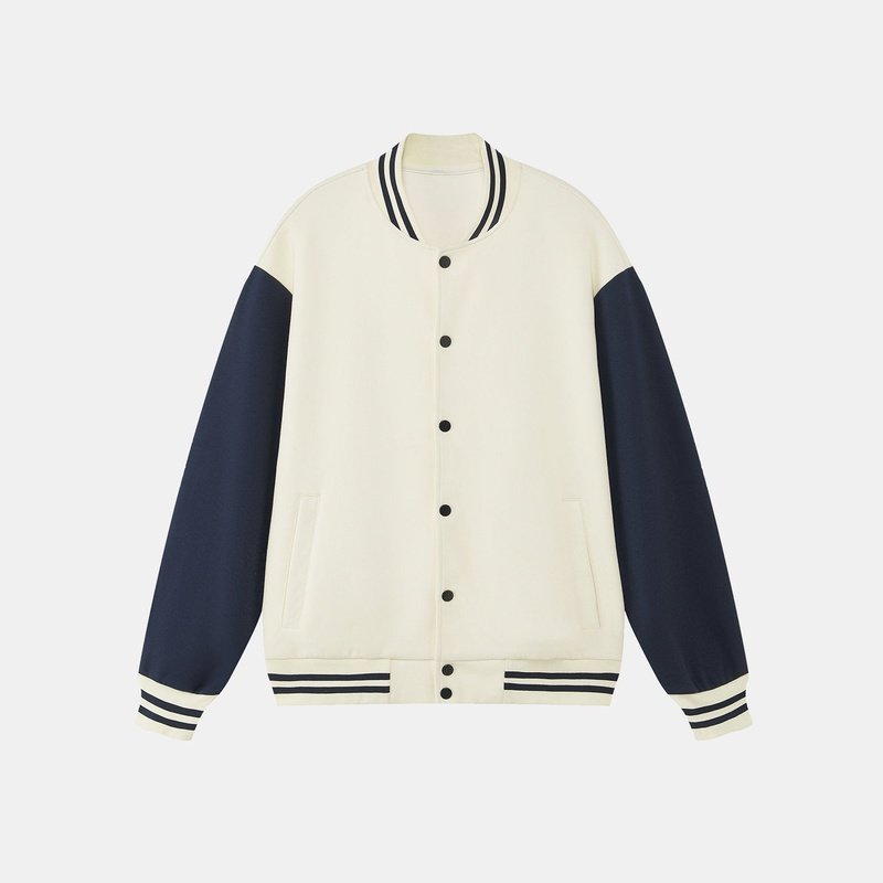 Jersey-Kontrast-Preppy-Jacke