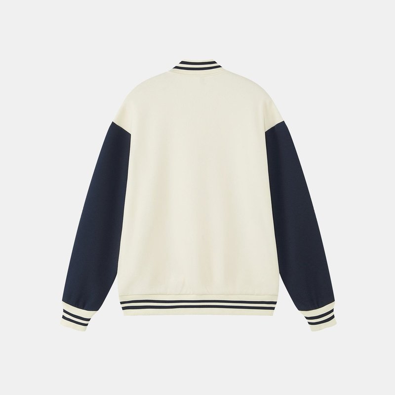 Jersey-Kontrast-Preppy-Jacke