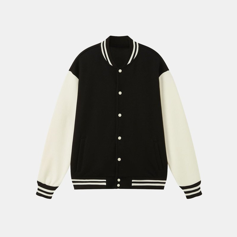 Jersey-Kontrast-Preppy-Jacke