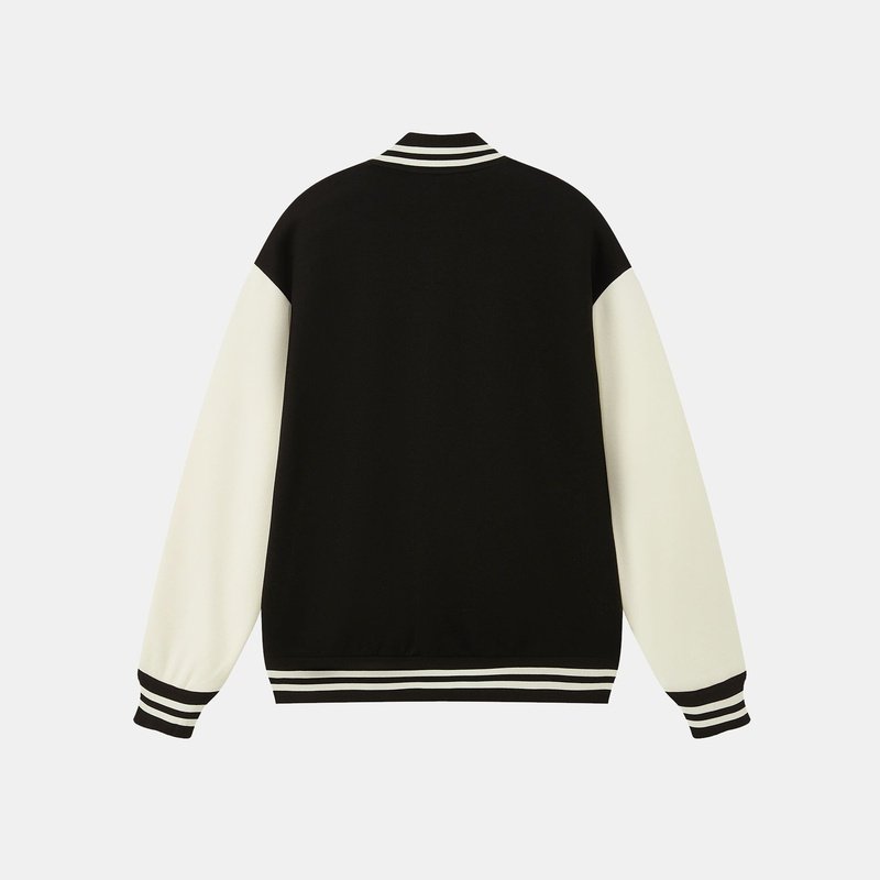 Jersey-Kontrast-Preppy-Jacke