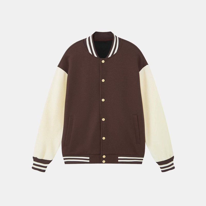 Jersey-Kontrast-Preppy-Jacke