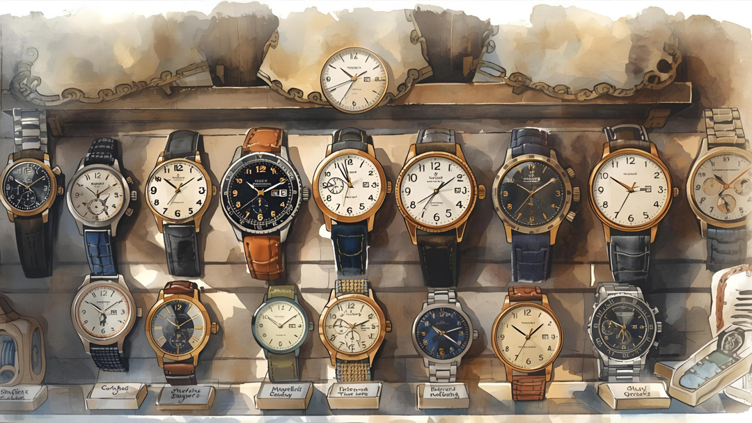 collection of watches in a shelf holding its own stories