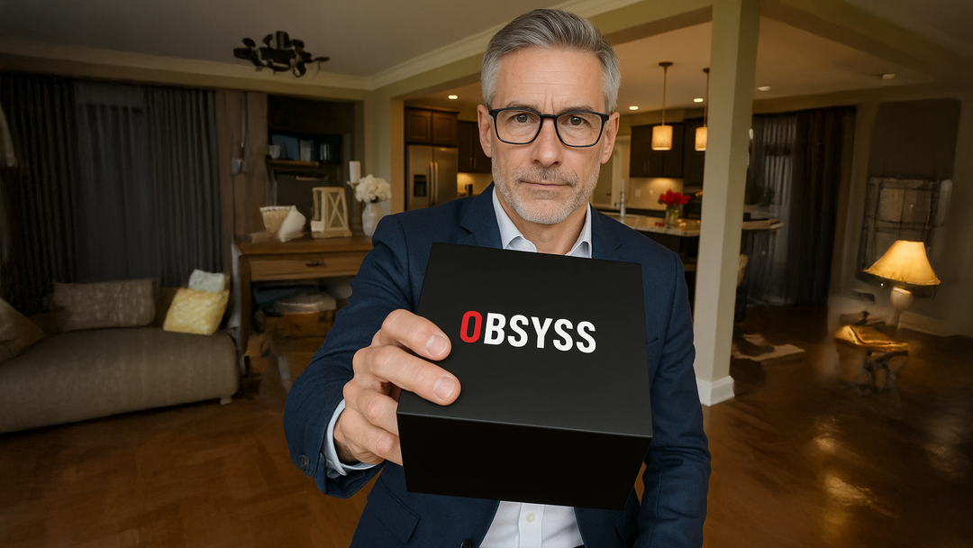 A satisfied buyer showing a watch box from his trusted store, Obsyss.