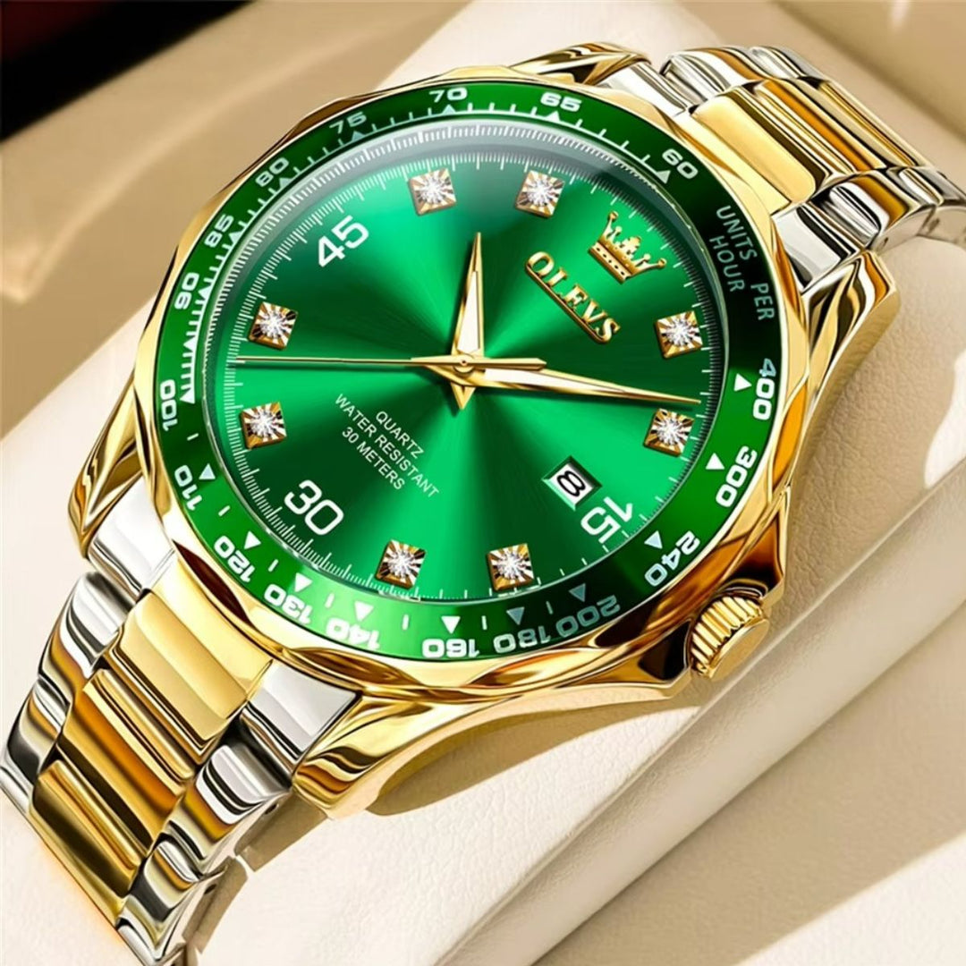 1_aa99dd17-64ba-4887-a712-e65229df779a OLEVS - Époque Silver Gold Green (Steel)
