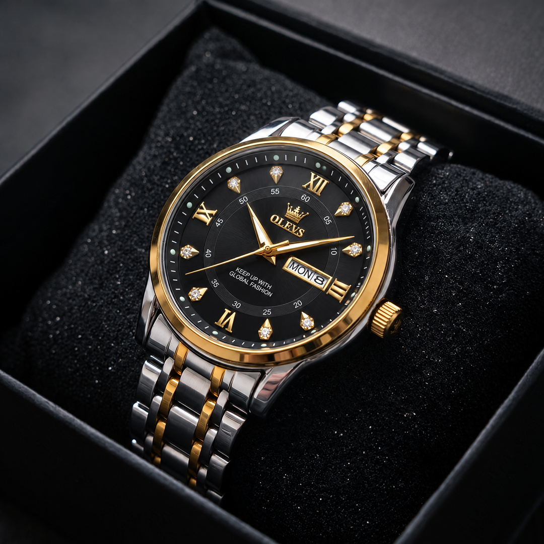 OLEVS - Magnate Silver Gold Black