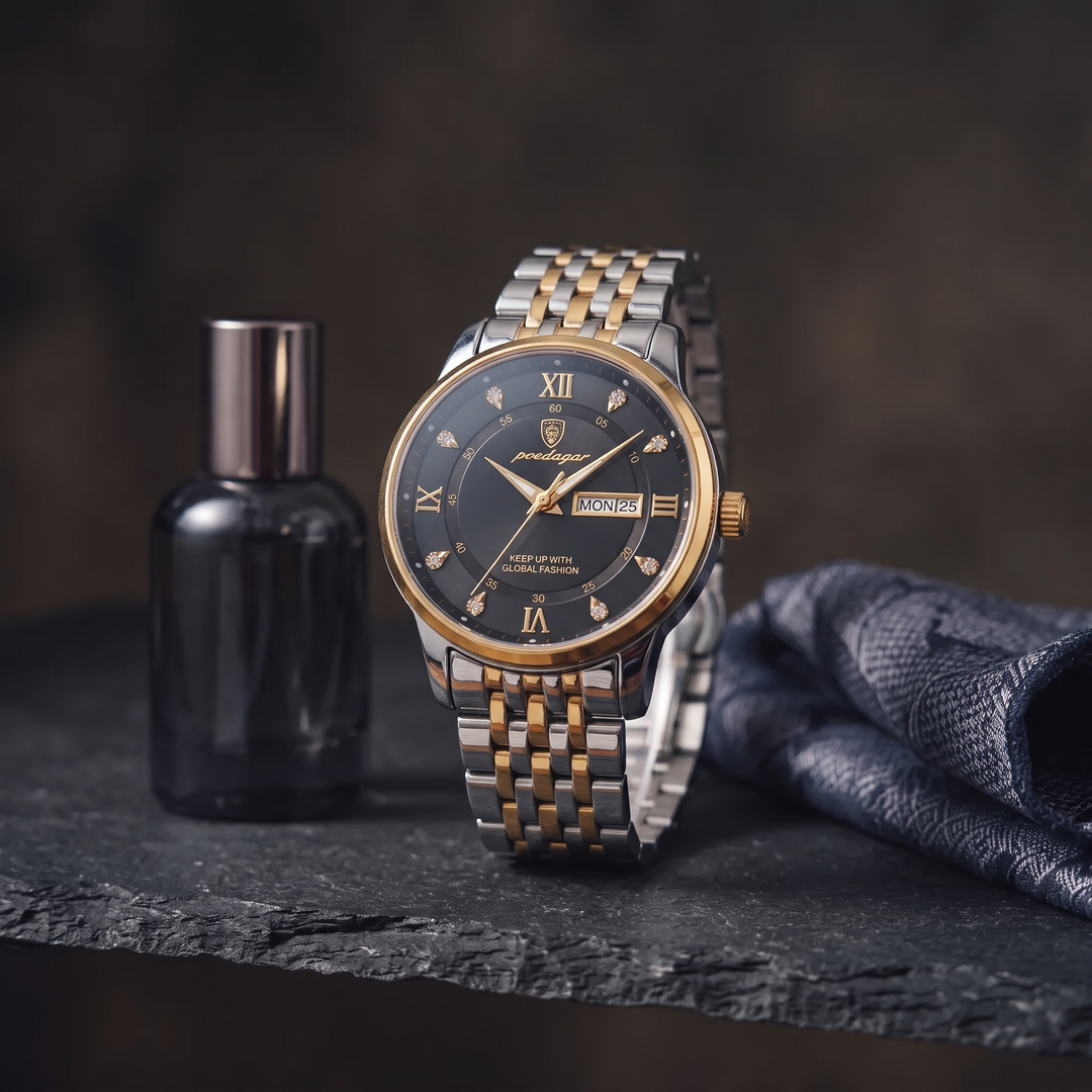 AGR - Aventadori LUXE Gold Black on a slate shelf