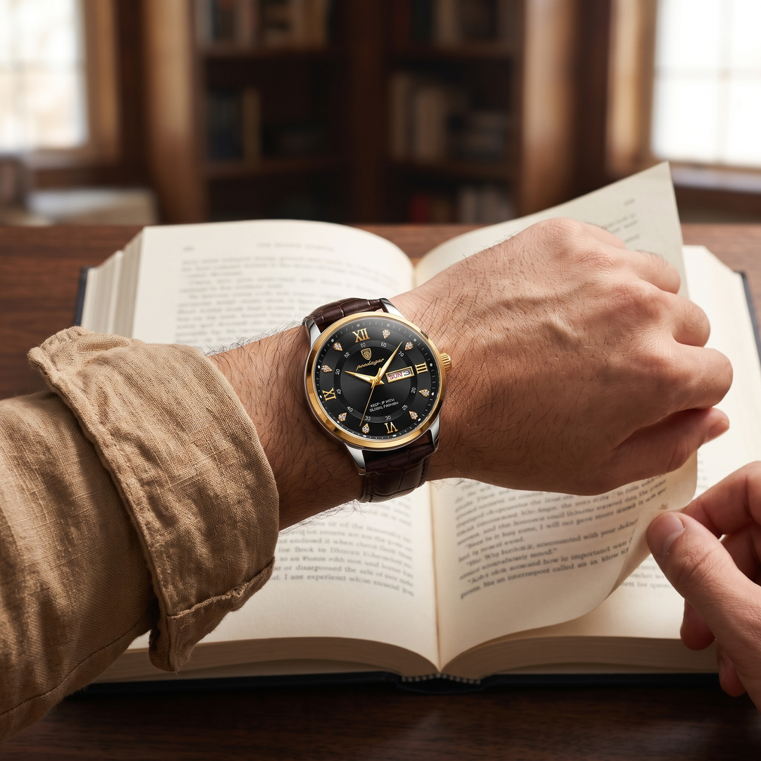 AGR - Prestige Gold Black on the wrist while reading