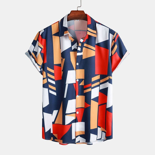 Hemd mit geometrischem Print und Knopfleiste