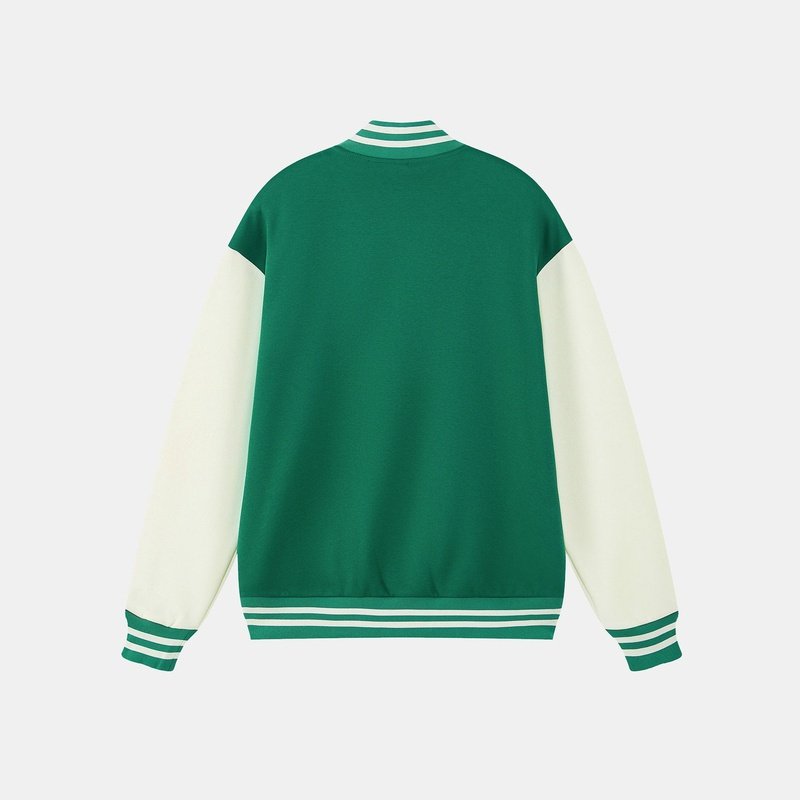 Jersey-Kontrast-Preppy-Jacke