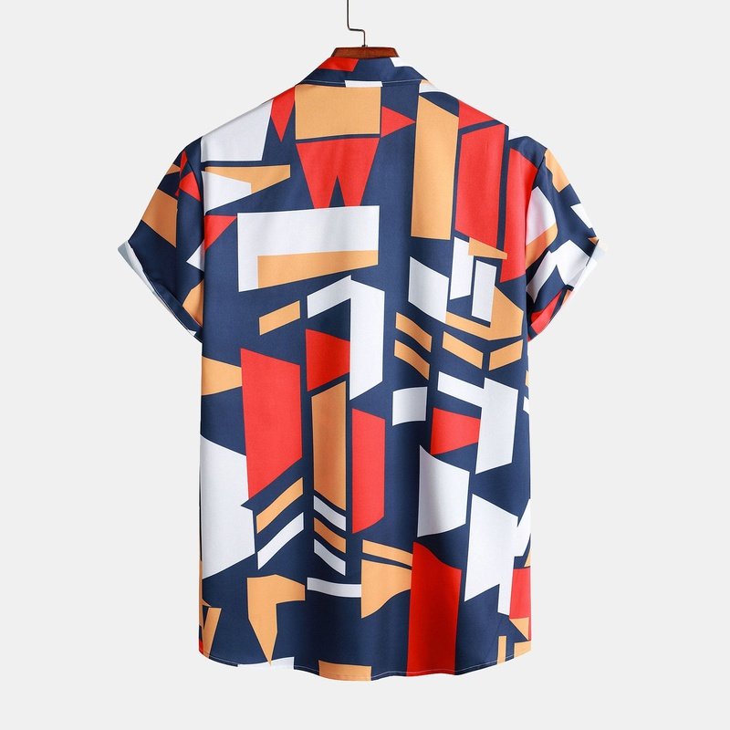 Geometry Print Button Up Shirt