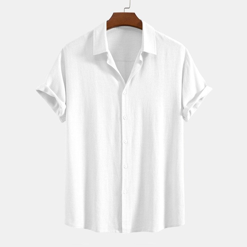 Linen Rayon Blend Button Up Shirt
