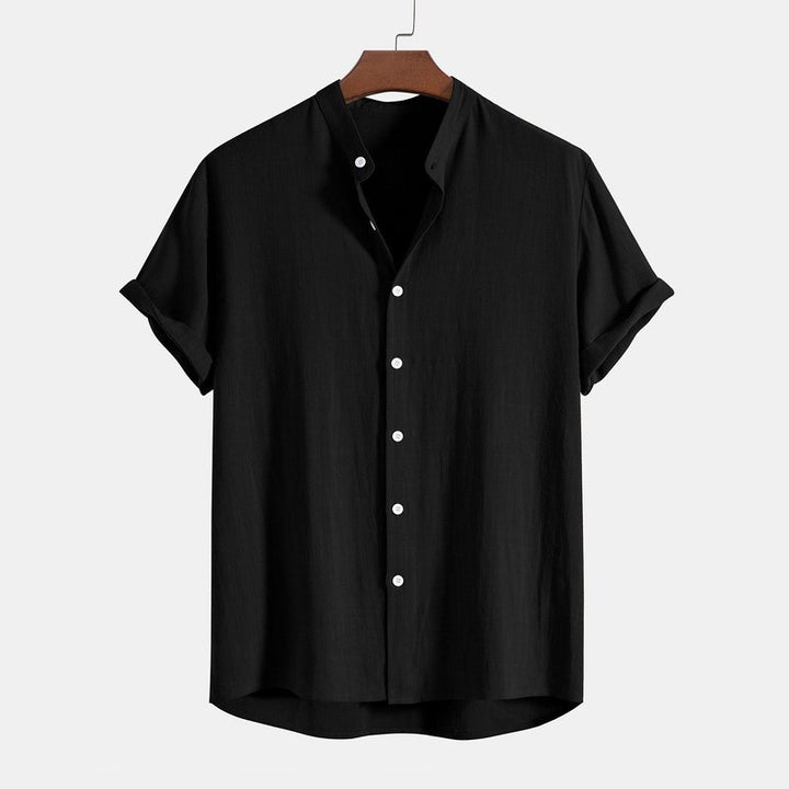 Linen And Rayon Collar Shirt