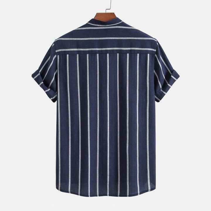 Stripes Cotton Henley Shirts