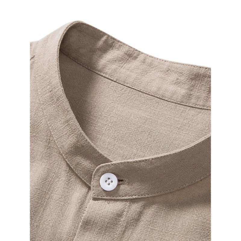 Linen And Rayon Collar Shirt