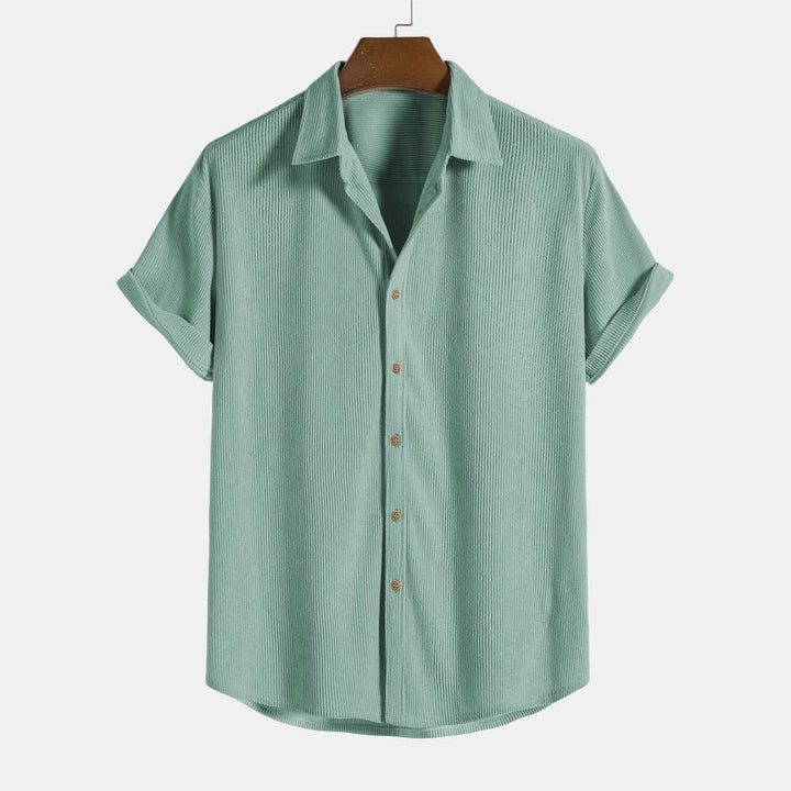 Corduroy Button Up Short Sleeved Shirt