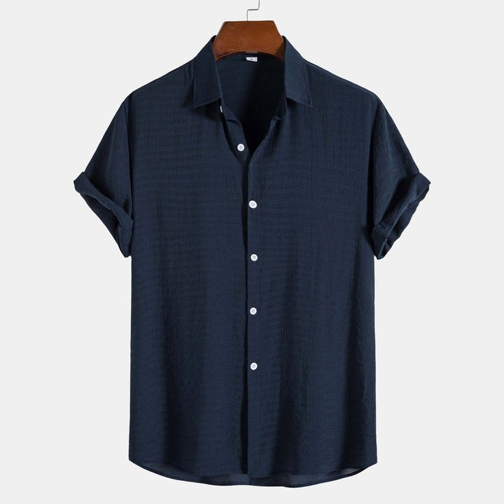 Textured Fabric Short Sleeve Shirt