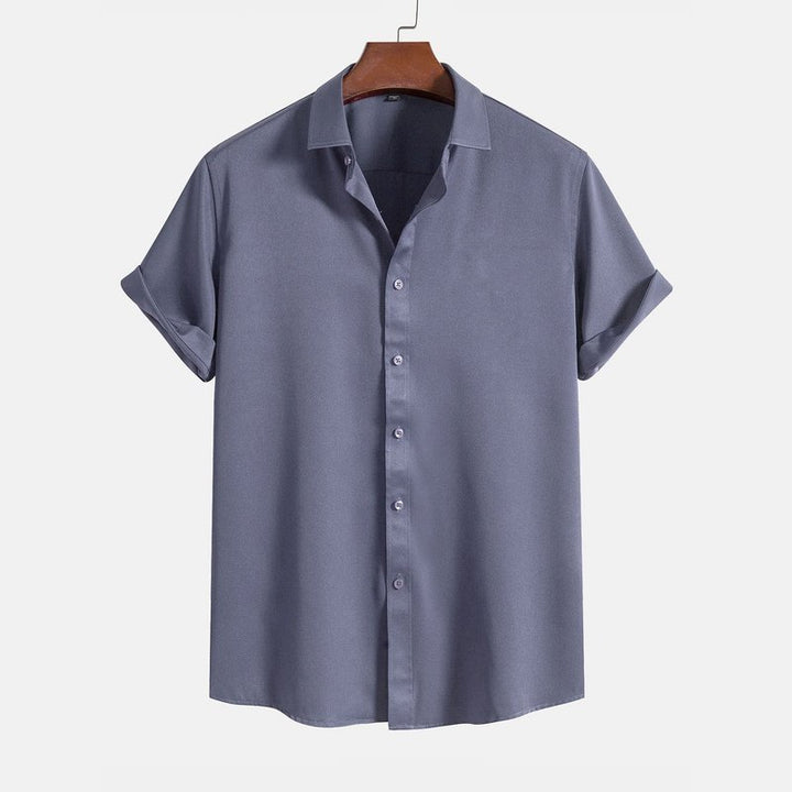 Solid Color Lapel Basic Shirts