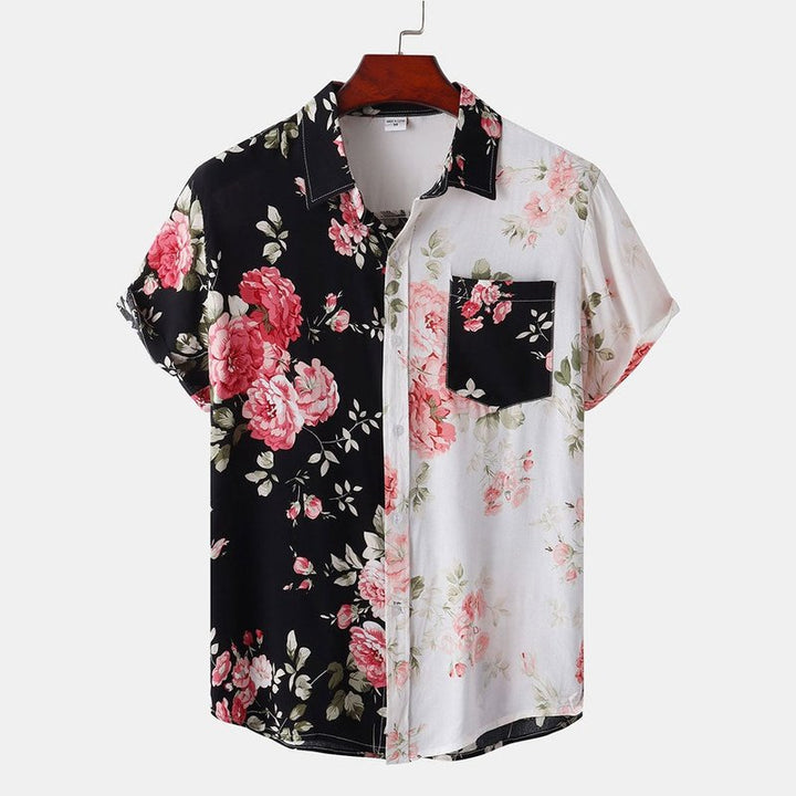 Two Tone Floral Print Shirt