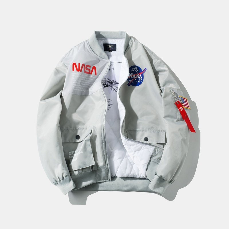 Oversized Lined NASA Print Jacket