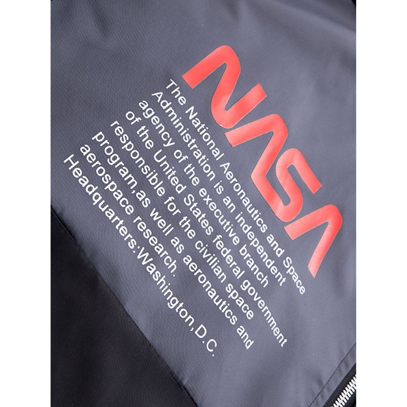 Oversized NASA Print Bomber Jacket