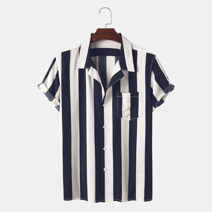 Stripes Casual Short Sleeve Shirts